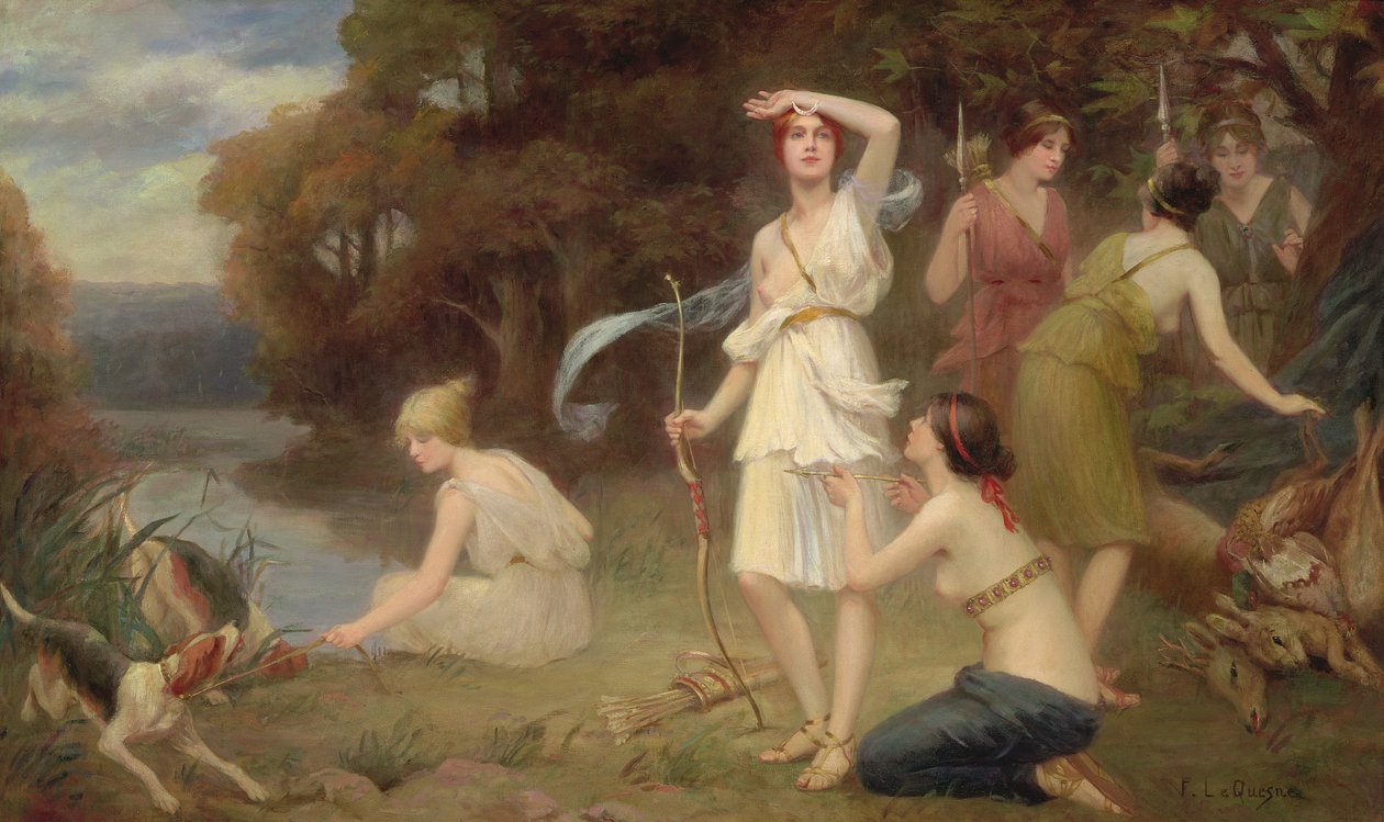 Diana és vadászleányai alkotó: Fernand Le Quesne