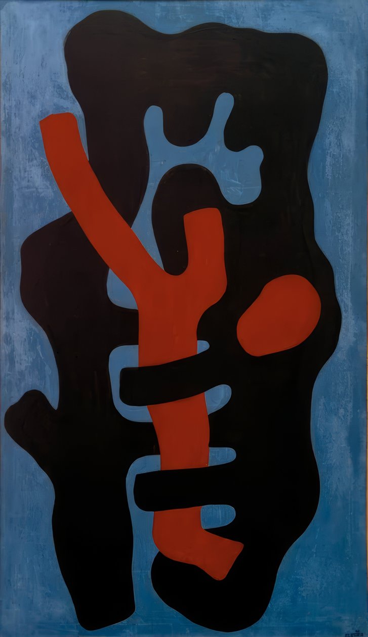 Elemek kék háttérrel alkotó: Fernand Leger