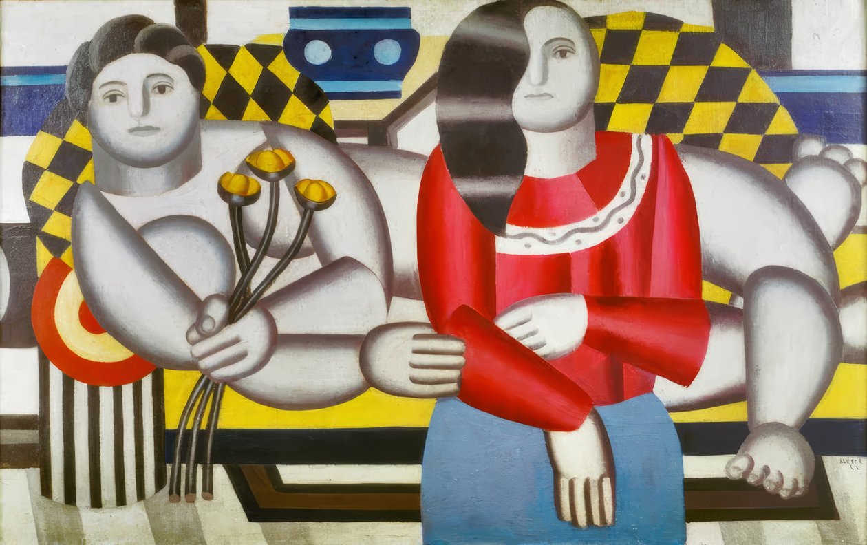 „Femme tenant des fleurs” (Virágokat tartó nő) alkotó: Fernand Leger