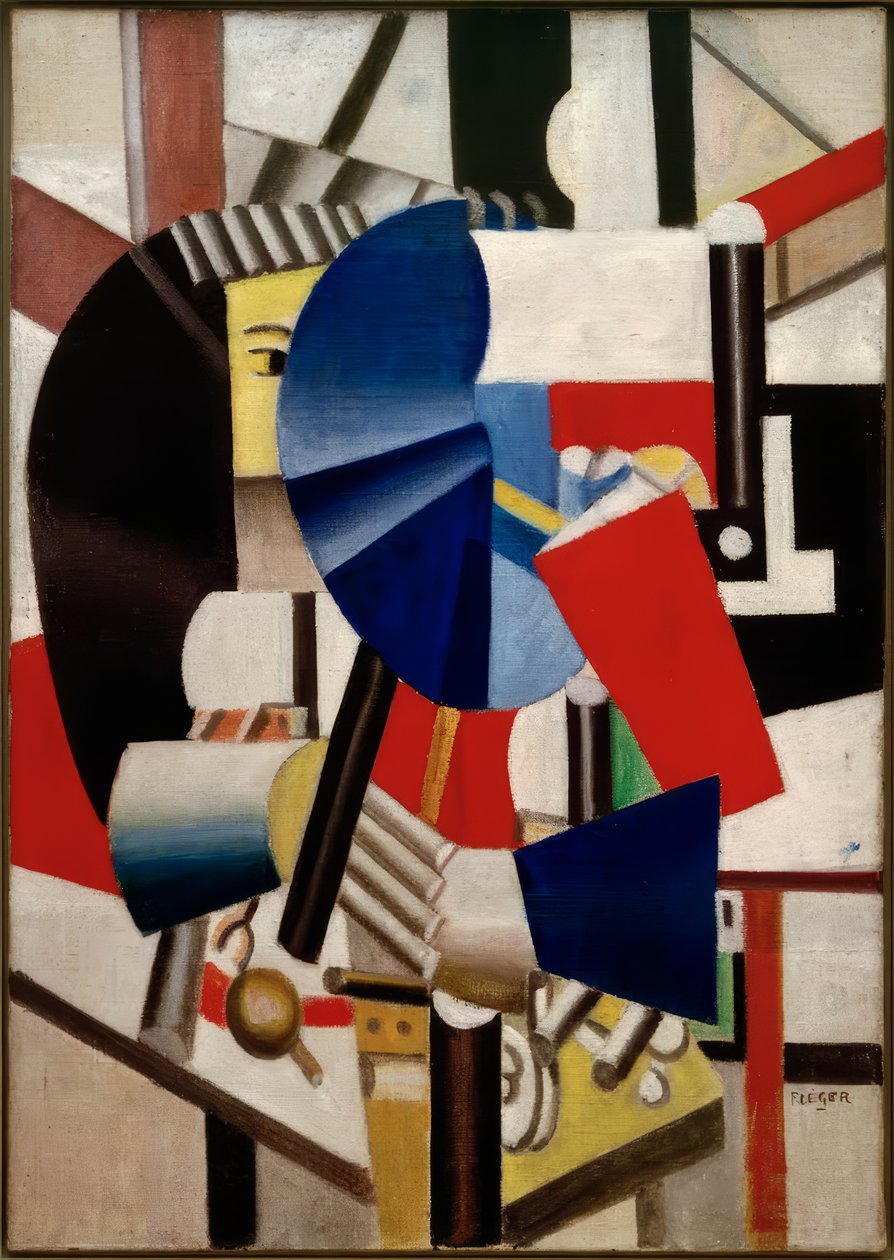 Nő tükörrel alkotó: Fernand Leger