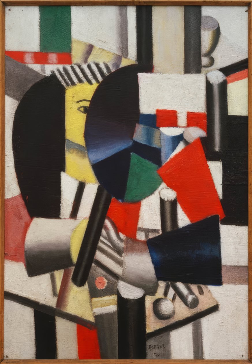 Nő tükörrel alkotó: Fernand Leger