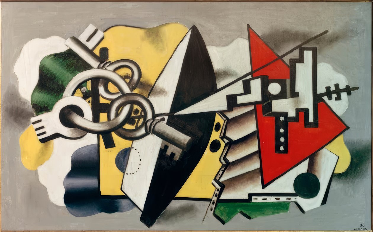 Komposition mit drei Schlüsseln von Fernand Leger
