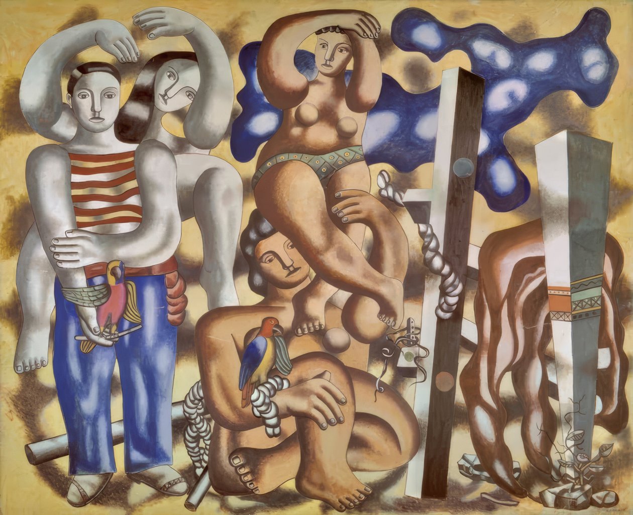 Két papagájjal való kompozíció alkotó: Fernand Leger