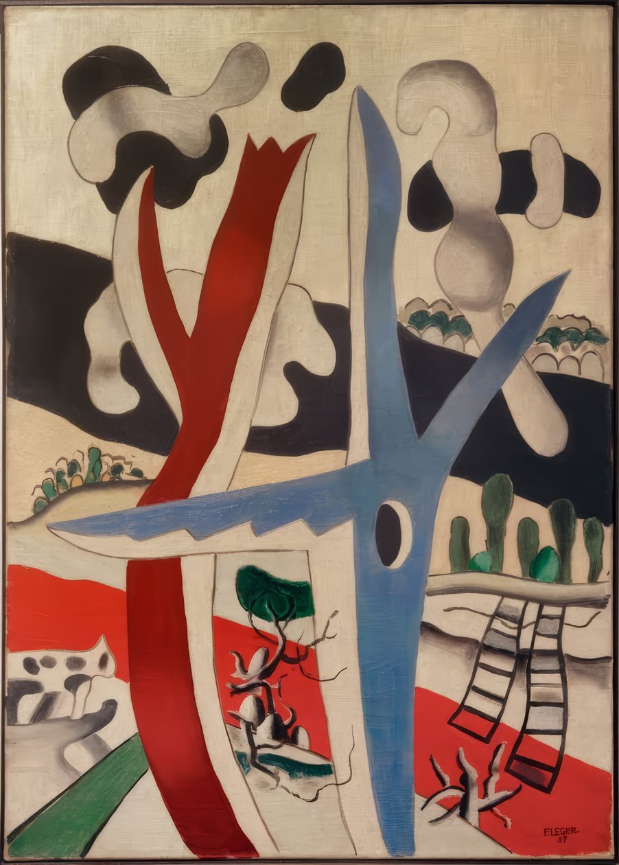 Kék fával tarkított táj alkotó: Fernand Leger