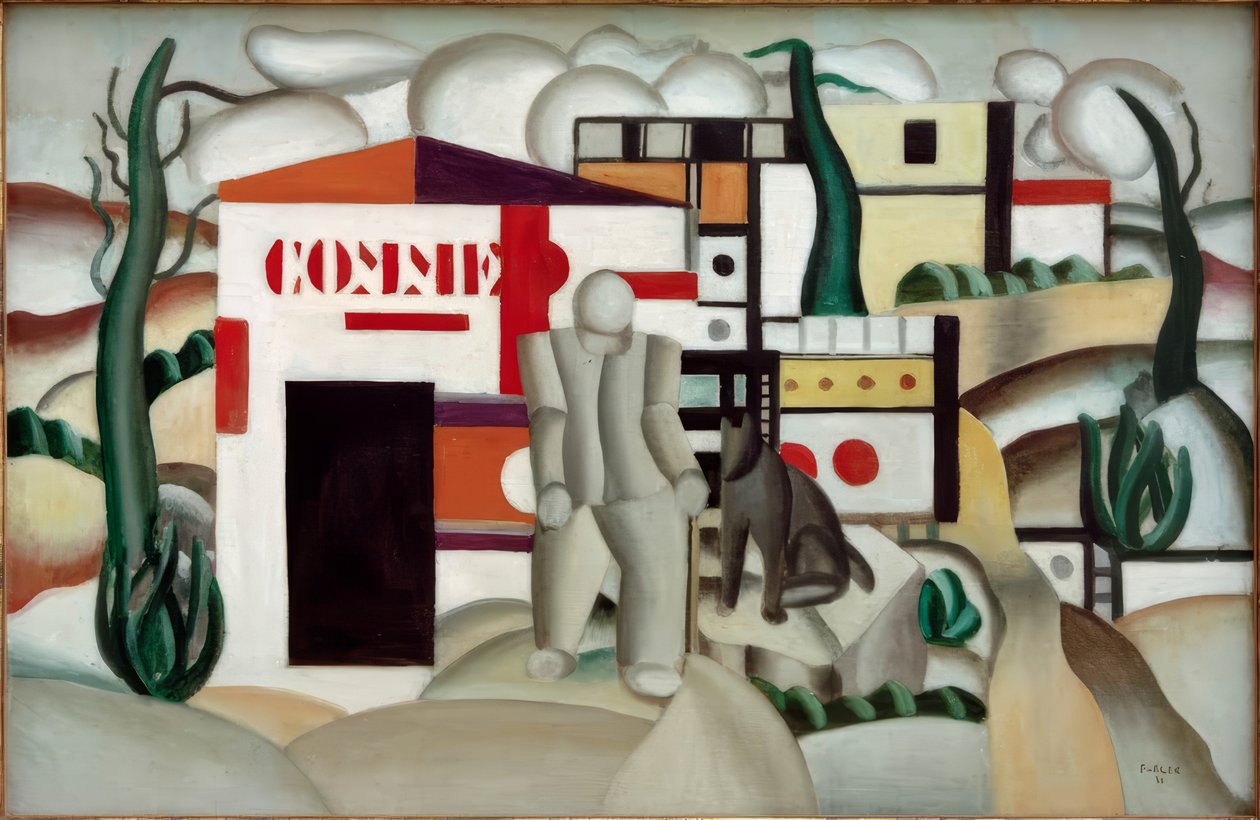 Férfi kutyával alkotó: Fernand Leger