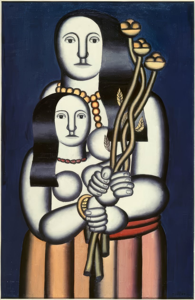 Két nő kék háttér előtt alkotó: Fernand Leger