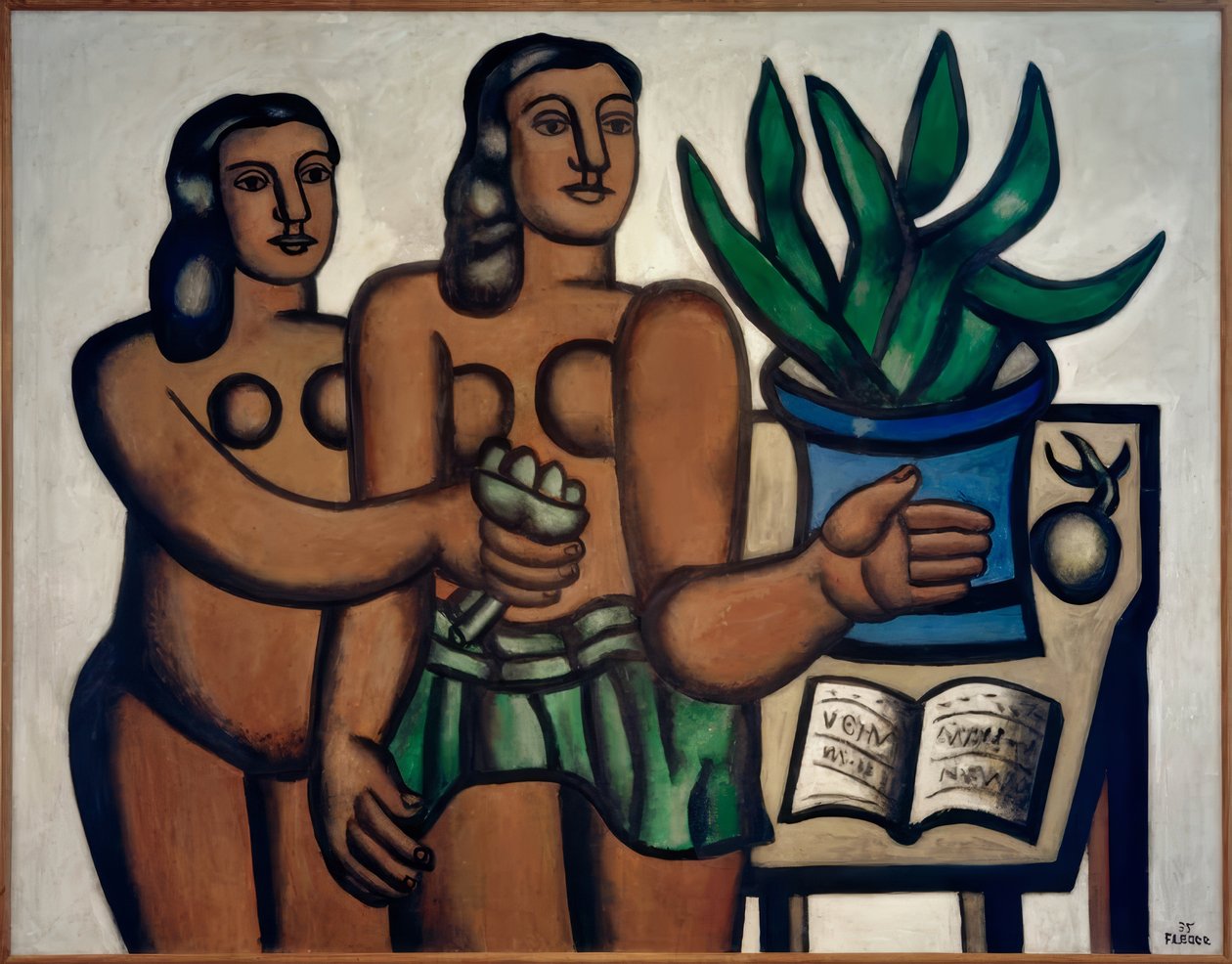 Két nő kék vázával alkotó: Fernand Leger