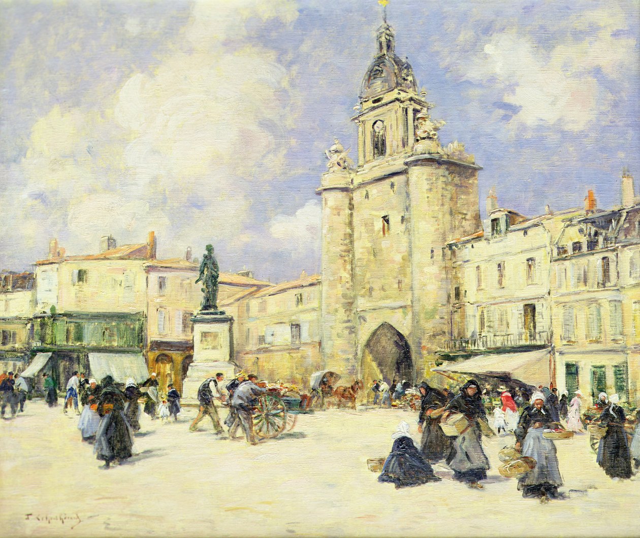 A város tér La Rochelle-ben (olaj, vászon) alkotó: Fernand Legout Gerard