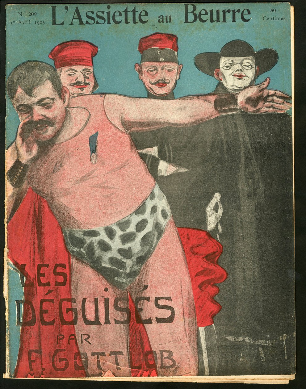 „” „L’Assiette au Beurre”” borítója, 209. szám, szatirikus színű alkotó: Fernand Louis Gottlob