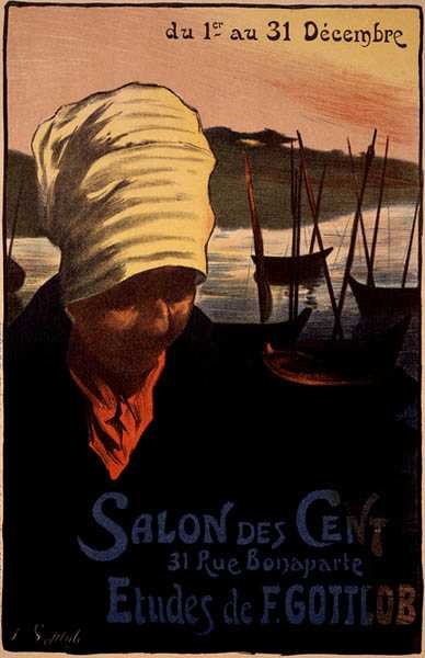 A „Salon des Cent”-et hirdető plakát, Rue Bonaparte, Párizs alkotó: Fernand Louis Gottlob