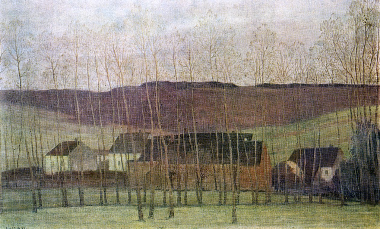 Táj épületekkel, 1898 alkotó: Fernand Maglin