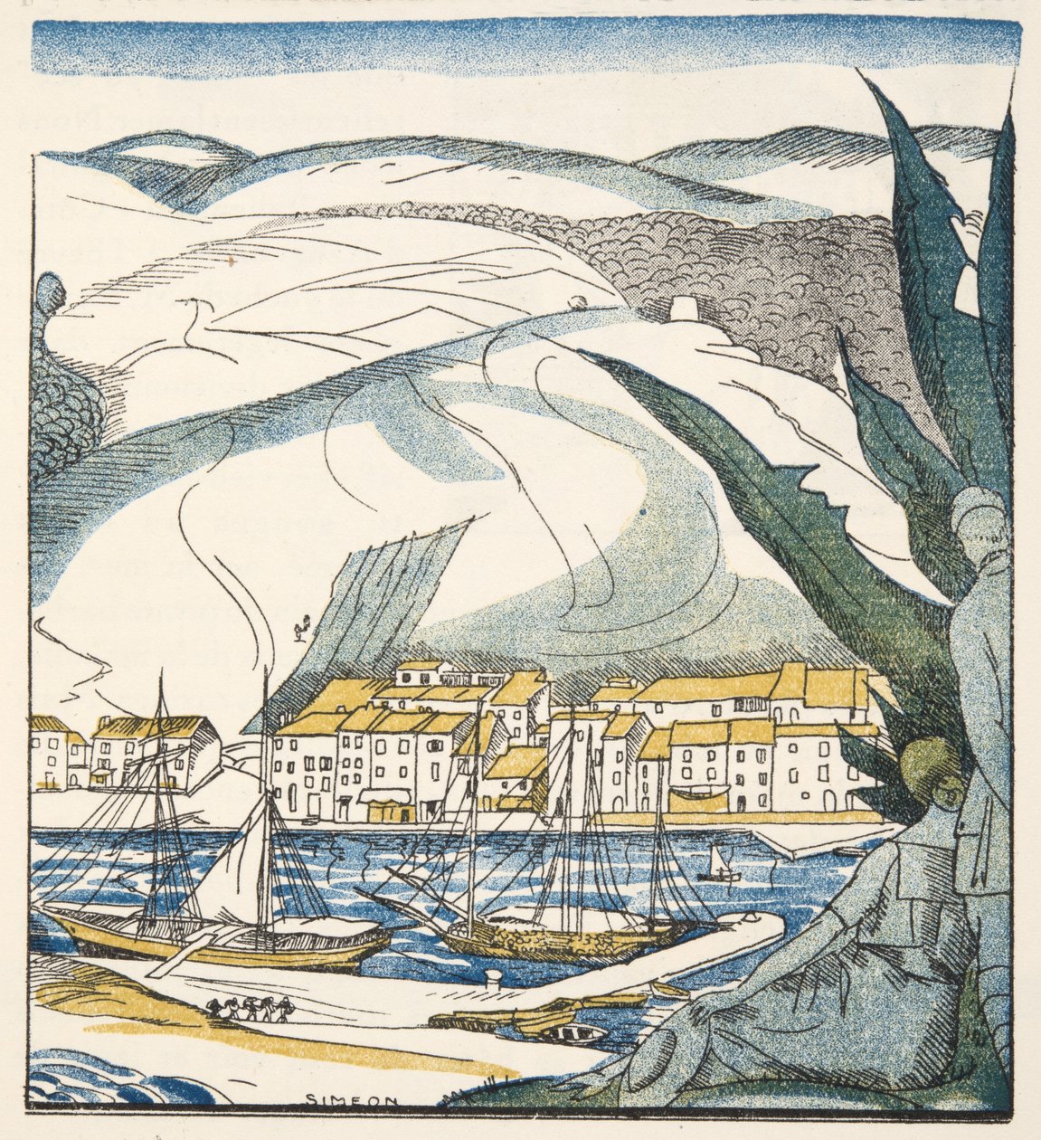Antibes, a Gazette de Bon Ton, pub. 1920 (sablonnyomat) alkotó: Fernand Siméon