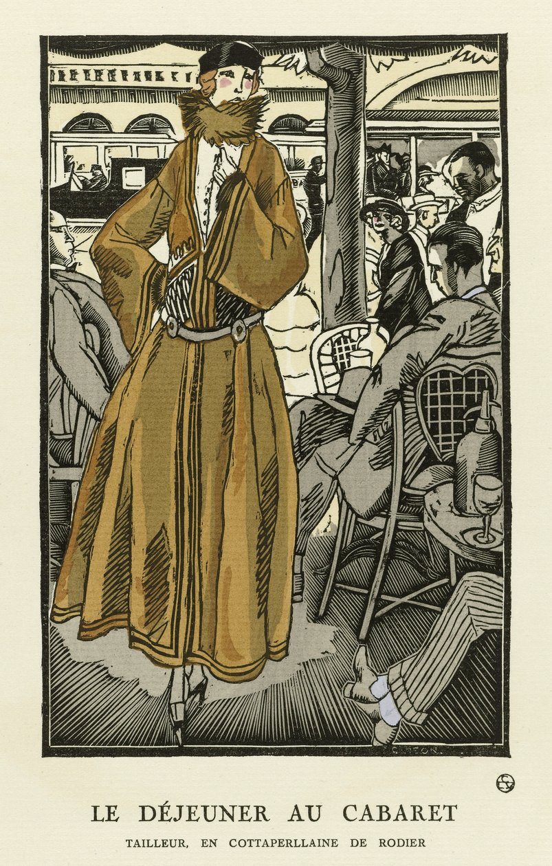 Le Dejeuner au Cabaret, pub. 1921 (sablonnyomat) alkotó: Fernand Siméon