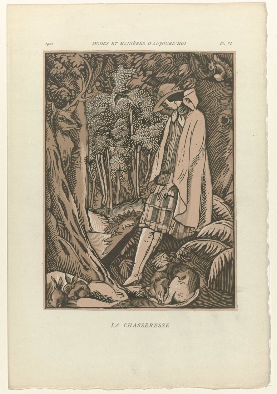 Napjaink divatja és modora, 1922, Pl. 6: A vadásznő alkotó: Fernand Siméon
