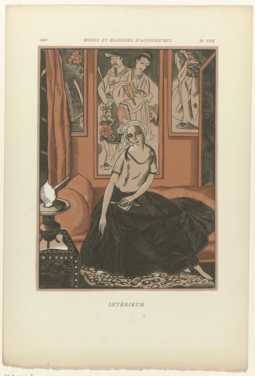 Napjaink divatja és modora, 1922, Pl. 8: Interior alkotó: Fernand Siméon