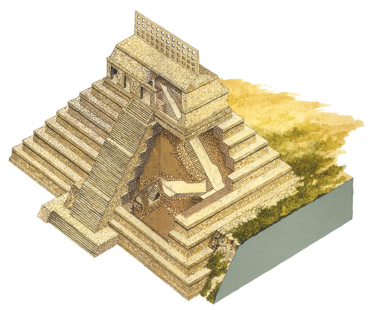 Palenque, Mexikó. A feliratok temploma alkotó: Fernando Aznar Cenamor