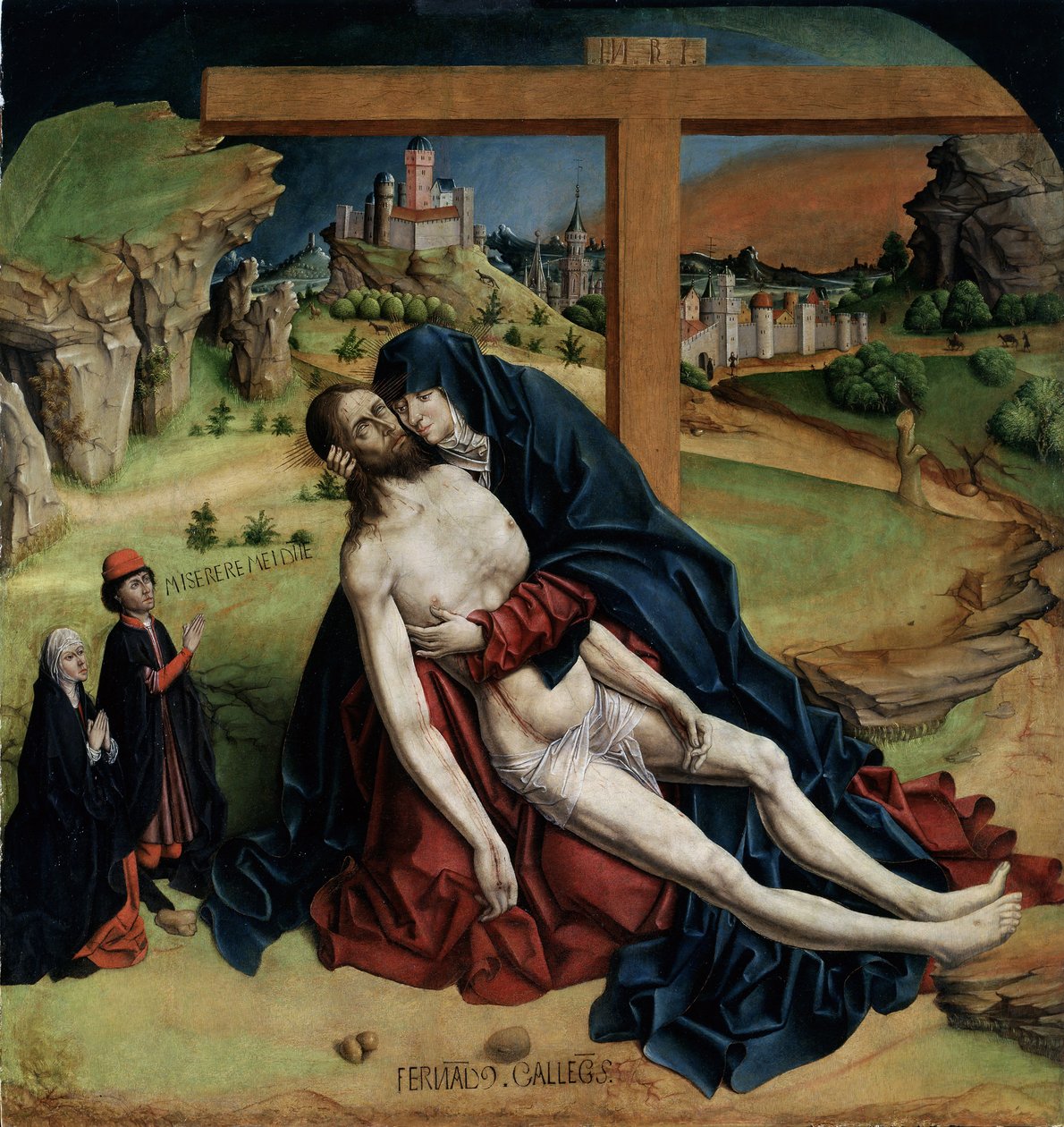 Vierge de pitie – (Pieta) Peinture de Fernando Gallego (1440-1507. vers) 1470 Dim. 1,25x1,09 m Madrid, Musee du Prado alkotó: Fernando Gallego