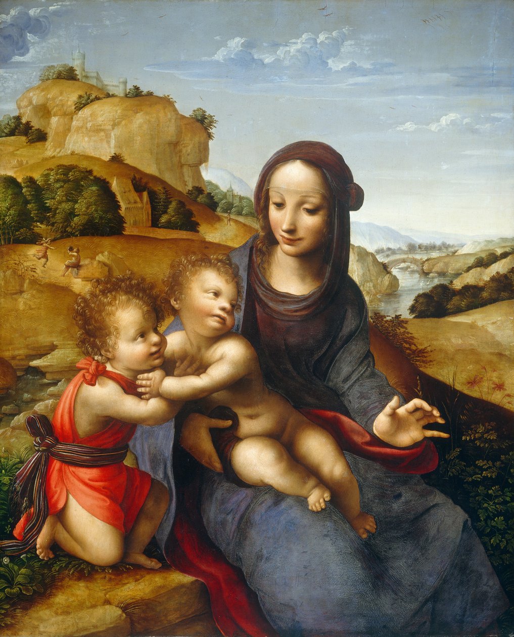 Madonna és gyermek a csecsemő Szent Jánossal, c. 1505. alkotó: Fernando Yáñez de la Almedina