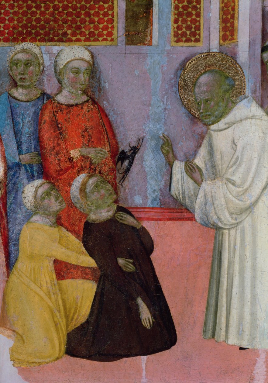 Clairvaux Szent Bernát oltárképe: Egy ördögtől megszállt ember ördögűzése alkotó: Ferrer Bassa