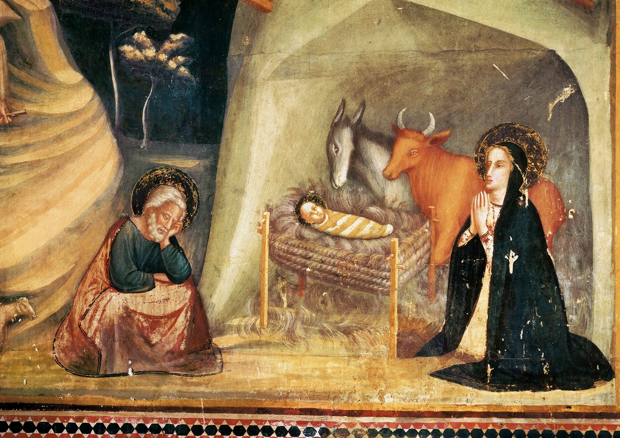 Születés, a Saint Michel kápolnából, a barcelonai Pedralbes kolostorból alkotó: Ferrer Bassa