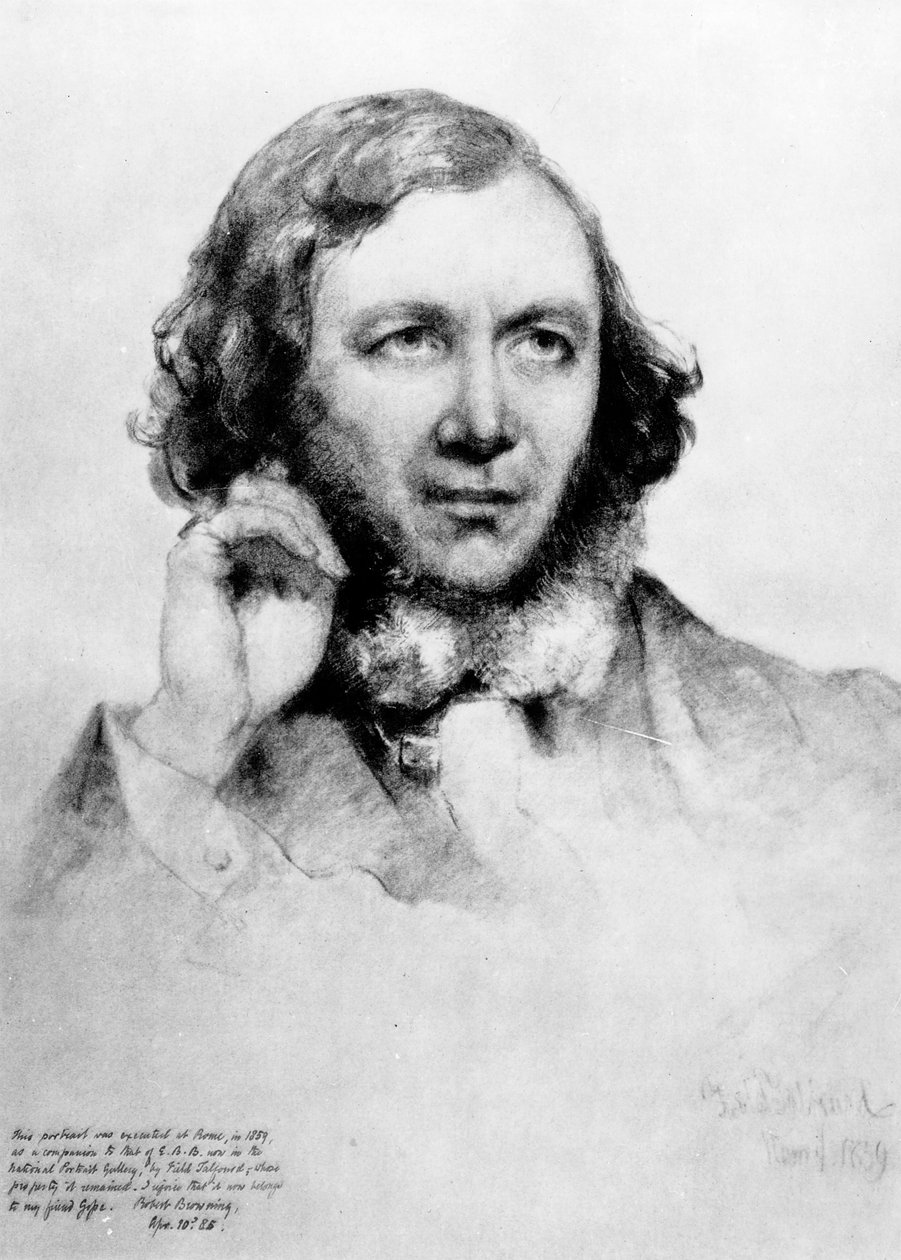 Robert Browning (1812-89) portréja 1859 (fekete kréta papíron) alkotó: Field Talfourd