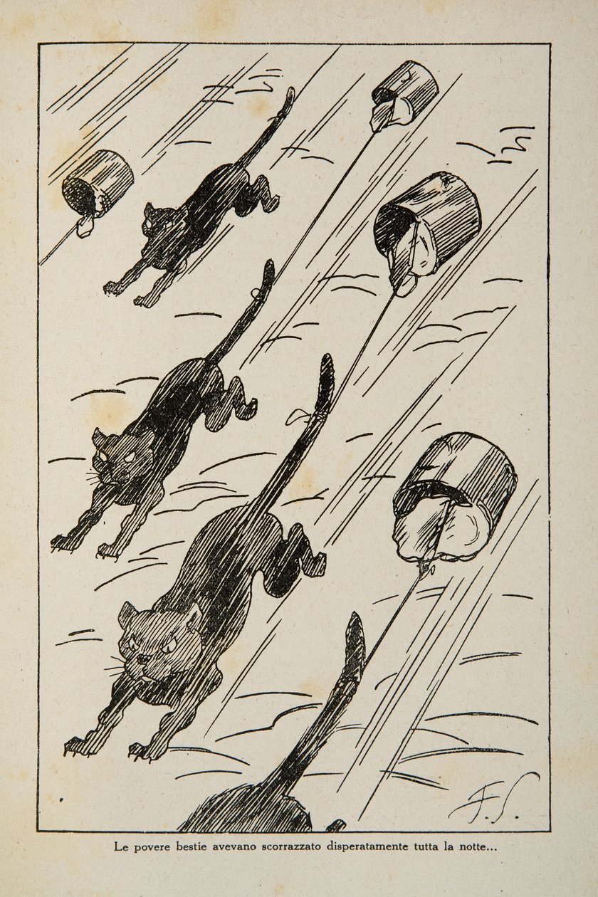 Illusztráció egy gyermekkönyvből, 1920-30 körül alkotó: Filiberto Scarpelli
