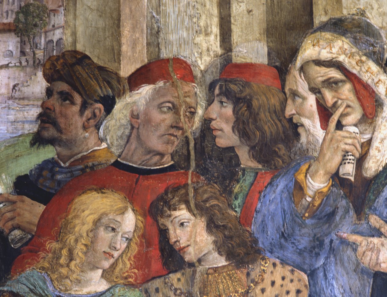Részlet a Szent Tamás vitájából, Carafa-kápolna, Santa Maria sopra Minerva, Róma, 1488-93 alkotó: Filippino Lippi