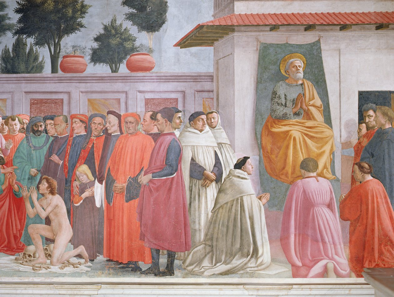 Theophilus fiának feltámasztása és Szent Péter trónra emelése alkotó: Filippino Lippi