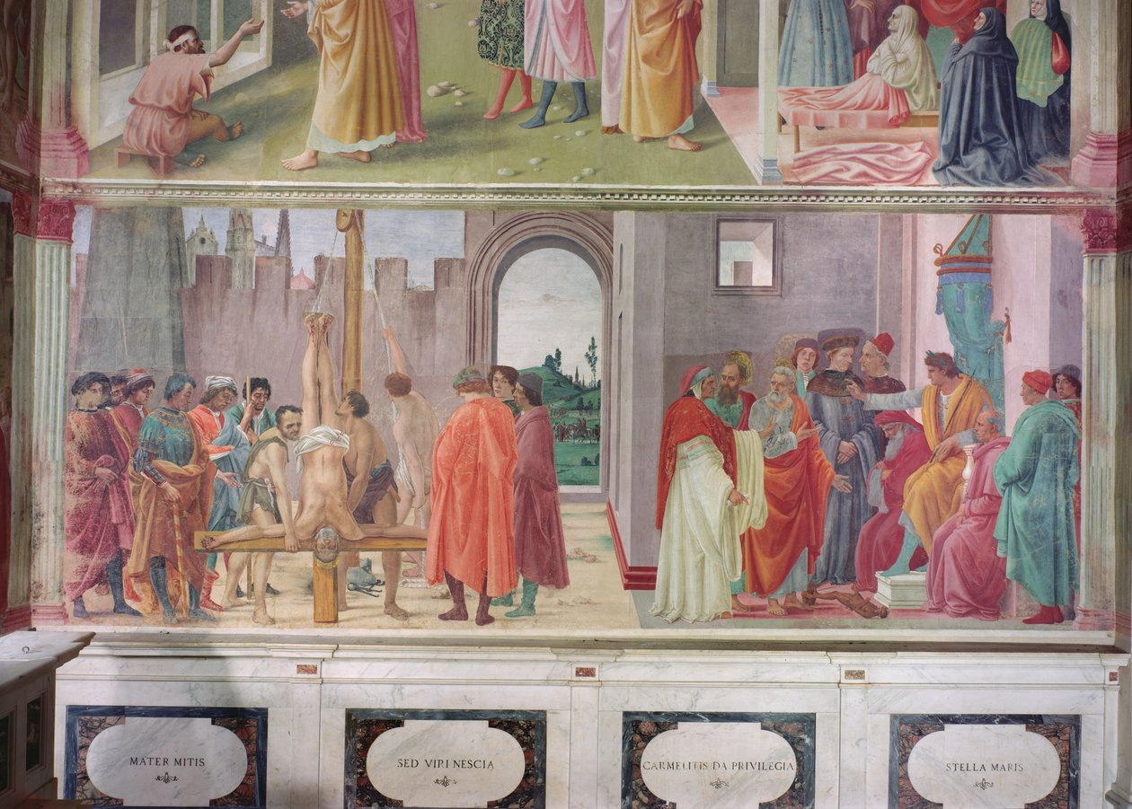 A vita Simon Magóval és Szent Péter keresztre feszítése, 1484-85 alkotó: Filippino Lippi