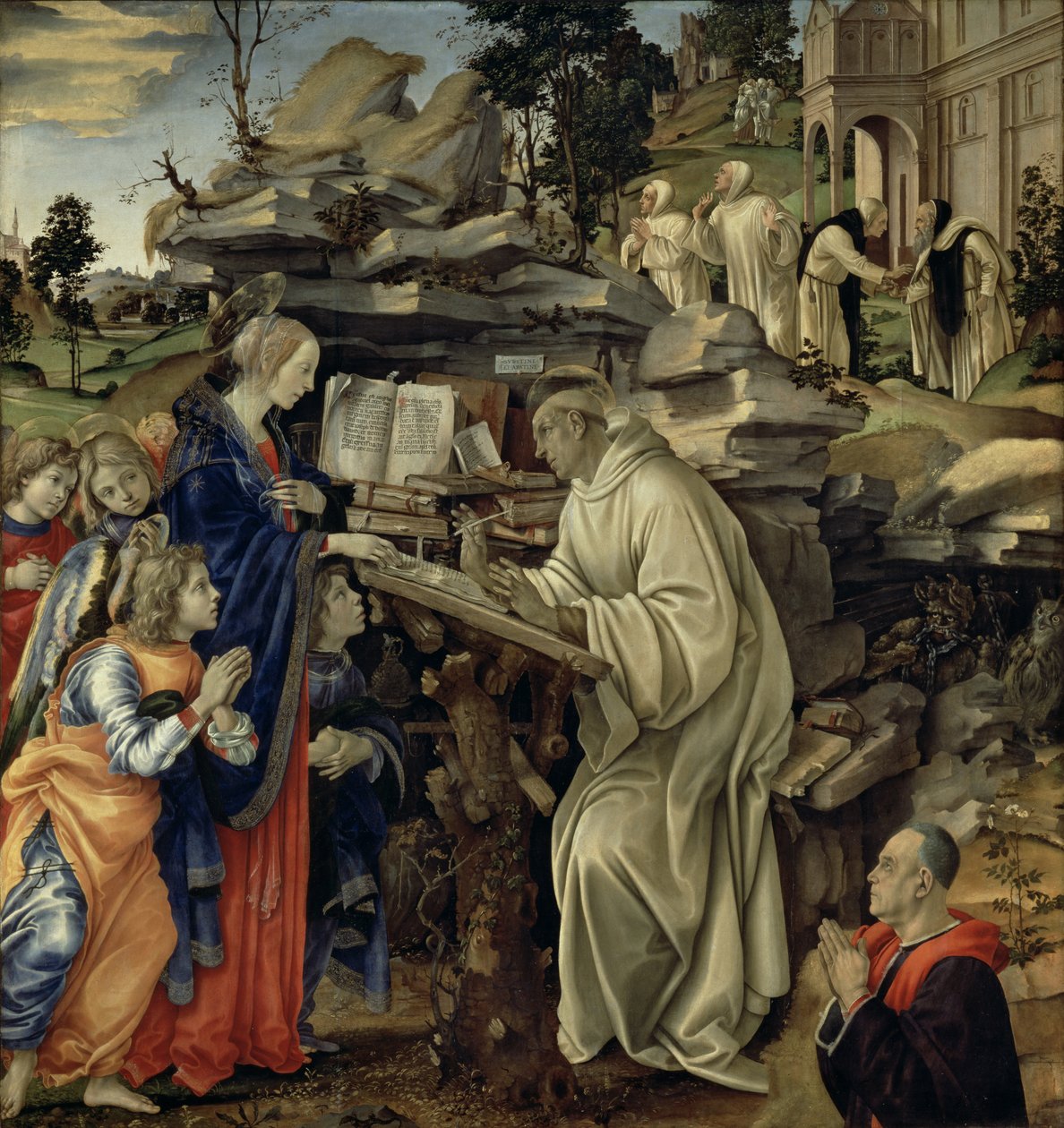 Szent Bernát látomása, 1485-87 körül (tempera és olaj, tábla) (részletesen lásd: 82733) alkotó: Filippino Lippi