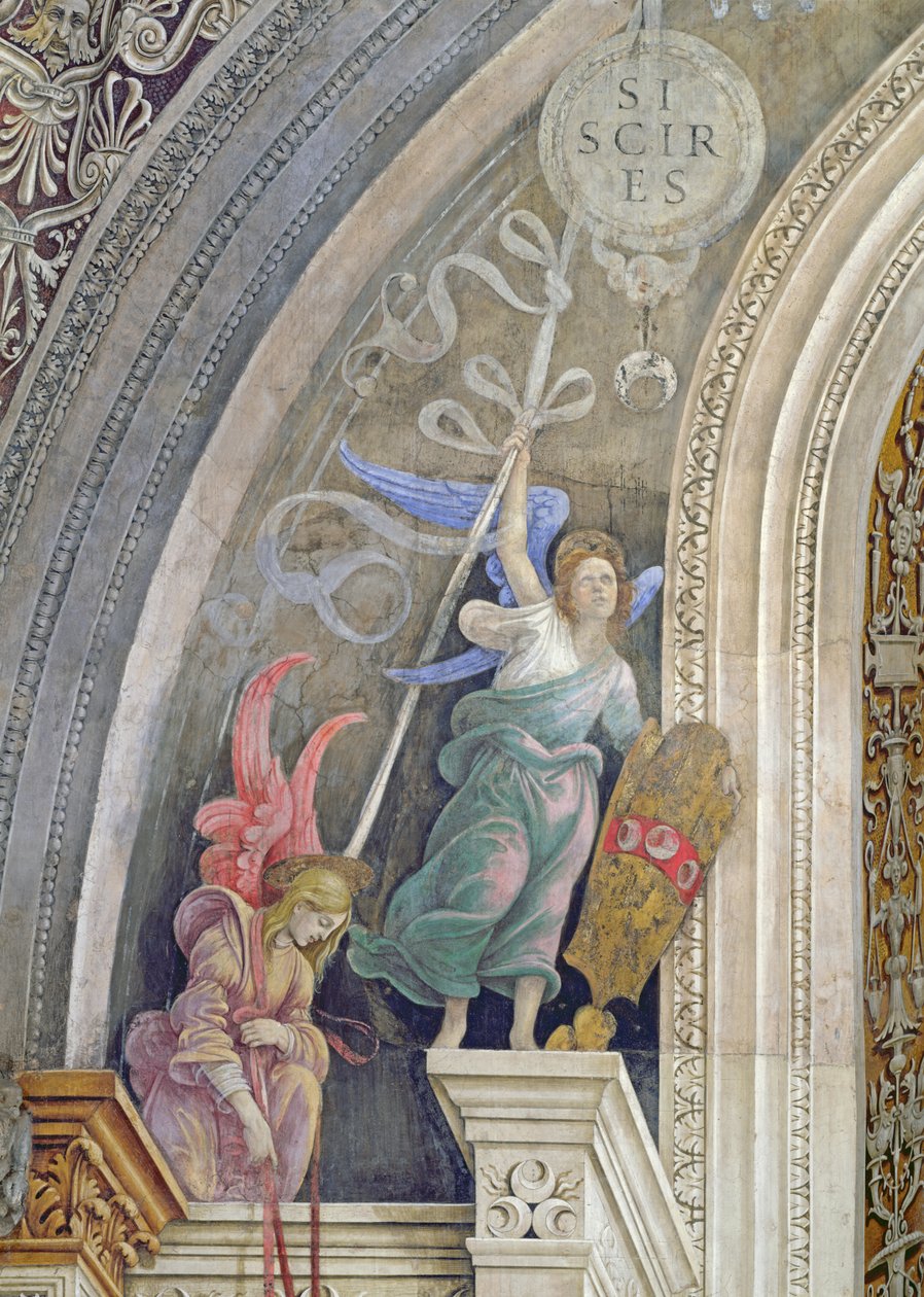 Két angyal, részlet a Strozzi-kápolna keleti falának bal oldaláról, 1457-1502 körül. alkotó: Filippino Lippi