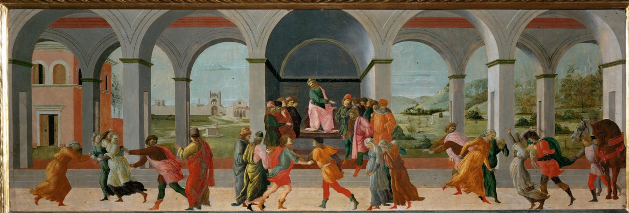 Három jelenet Virginia életéből: Appius Claudius elrendeli Virginia letartóztatását ... alkotó: Filippino (attr.to) Lippi