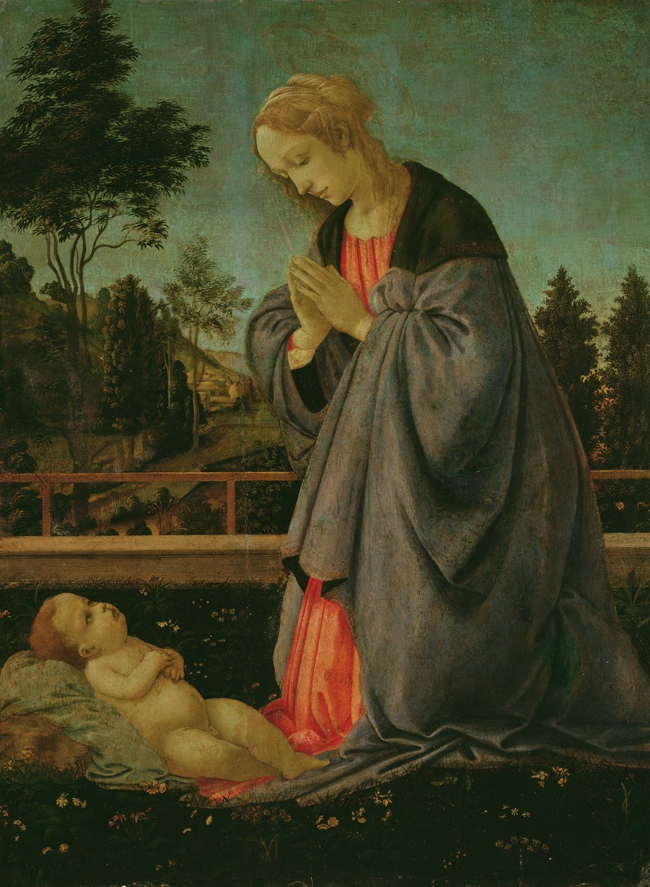 Gyermekimádat (tempera a panelen) alkotó: Filippino Lippi