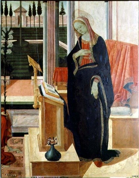 Angyali üdvözlet (58343 részlet) alkotó: Filippino Lippi