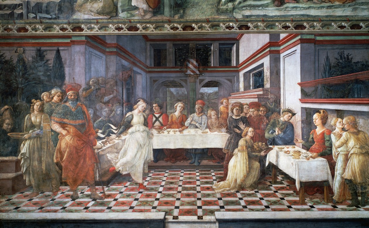 Heródes bankettje vagy Salome tánca (freskó) alkotó: Filippino Lippi