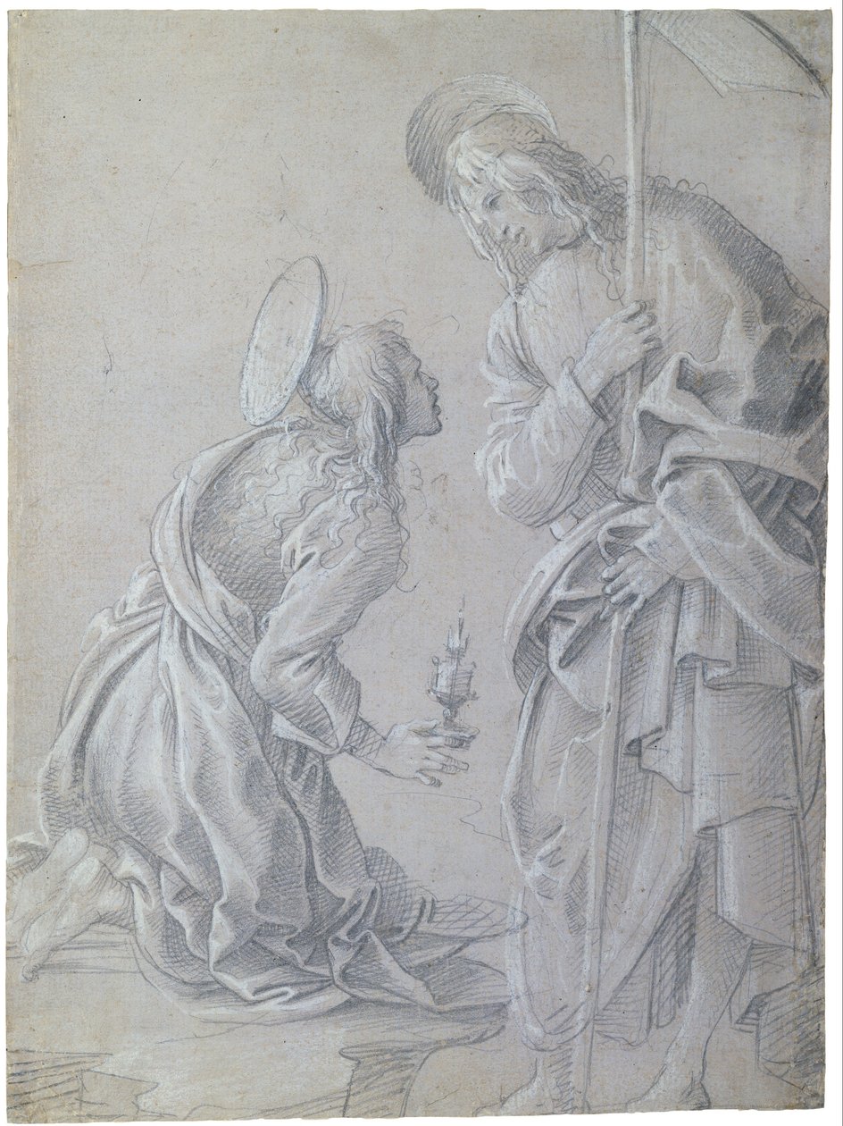 Térdelő Szent Mária Magdolna és álló Krisztus alkotó: Filippino Lippi