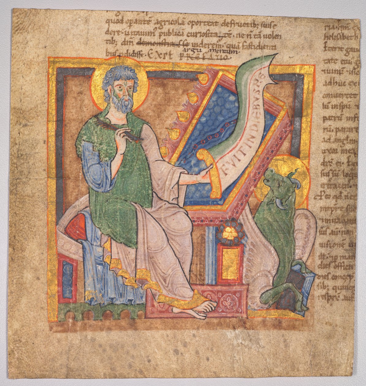 Miniatűr egy latin Bibliából: Szent Lukács alkotó: Filippino Lippi