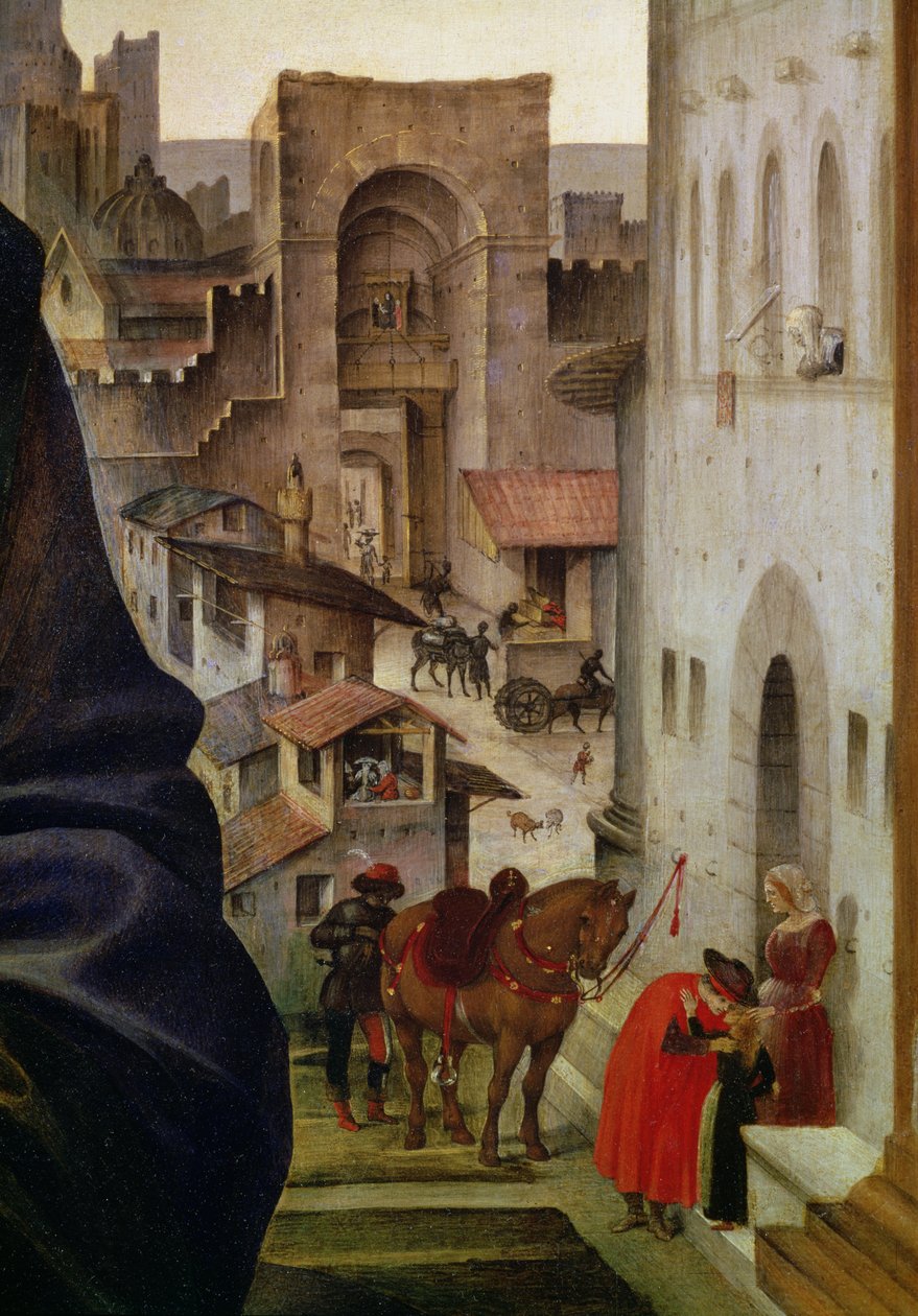 Nerli oltárkép, a firenzei San Frediano-kapu részlete, 1494-es táblarészlet az 58333-ból alkotó: Filippino Lippi
