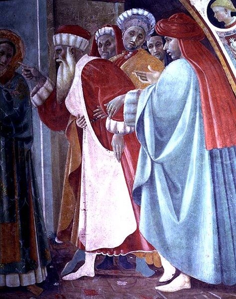 SS. István és Margit, egy részlet a Canto al Mercatale tabernákulumából, 1498 alkotó: Filippino Lippi