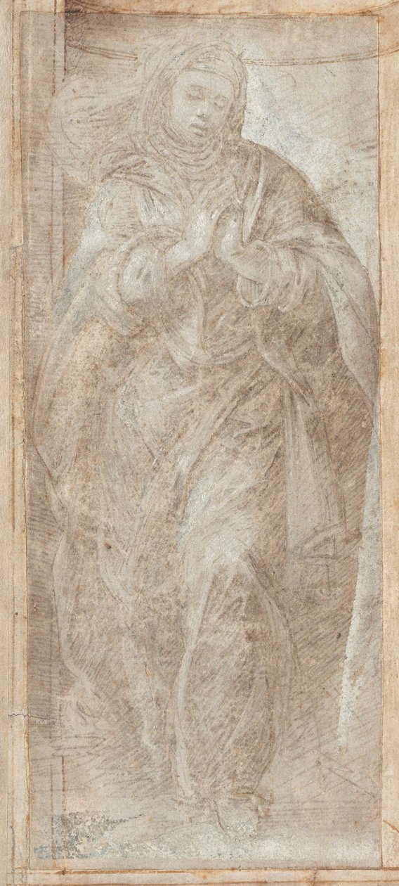 Álló nő, összekulcsolt kezekkel az imában alkotó: Filippino Lippi