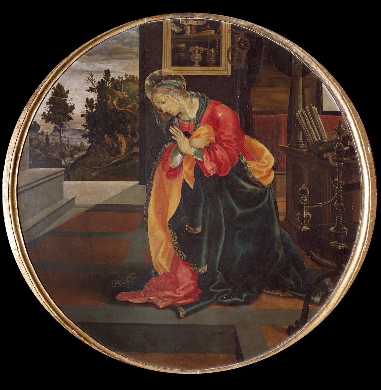 Az Angyali üdvözlet. A Szűz részlete (olaj, vászon alkotó: Filippino Lippi
