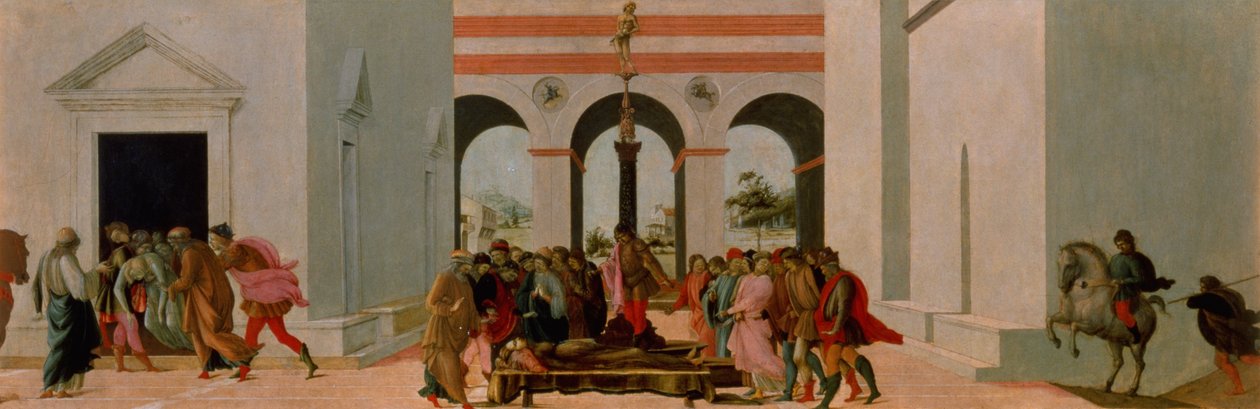 Lucretia halála (tempera a panelen) alkotó: Filippino Lippi