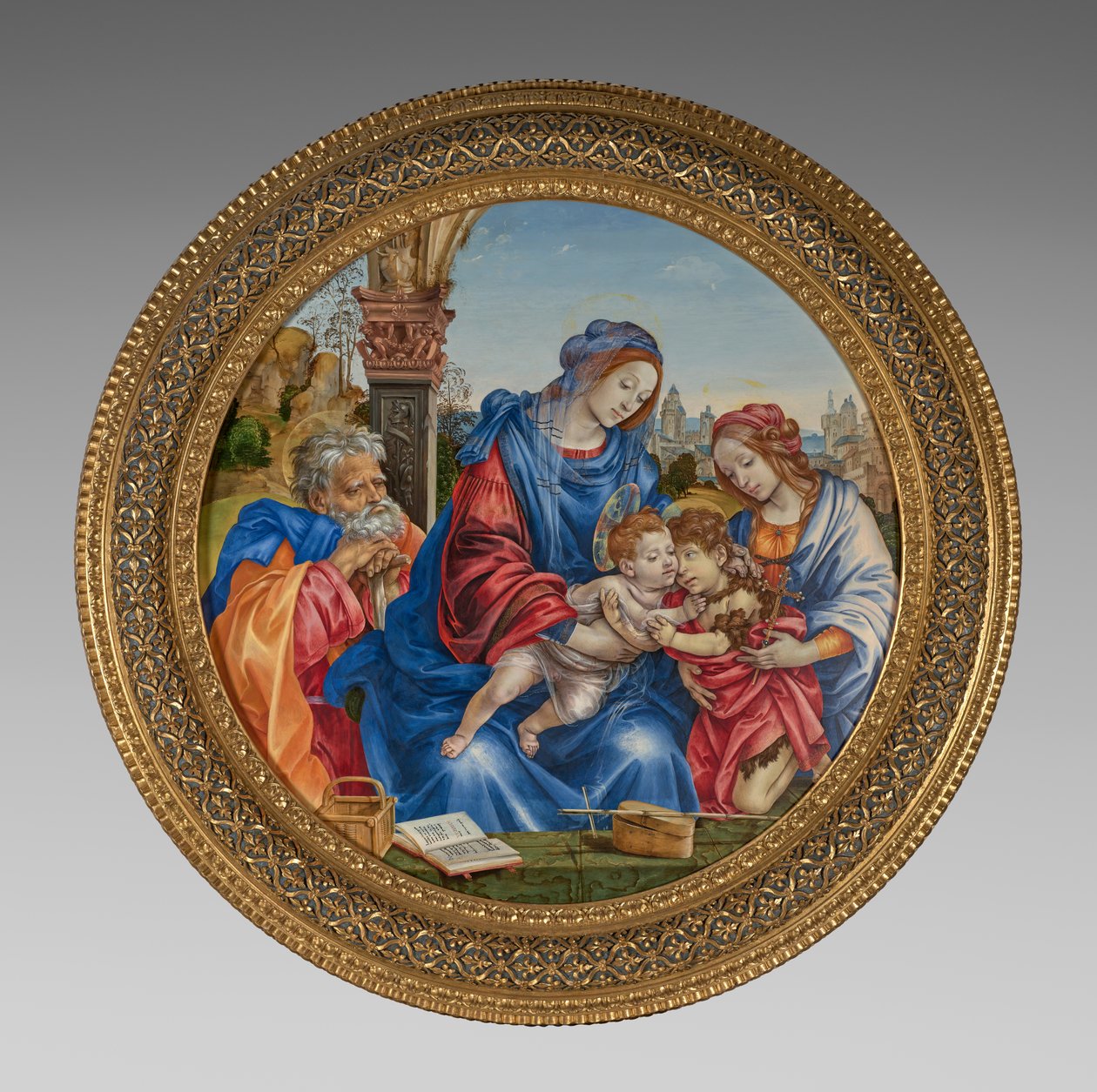 A Szent Család Keresztelő Szent Jánossal és Szent Margittal alkotó: Filippino Lippi
