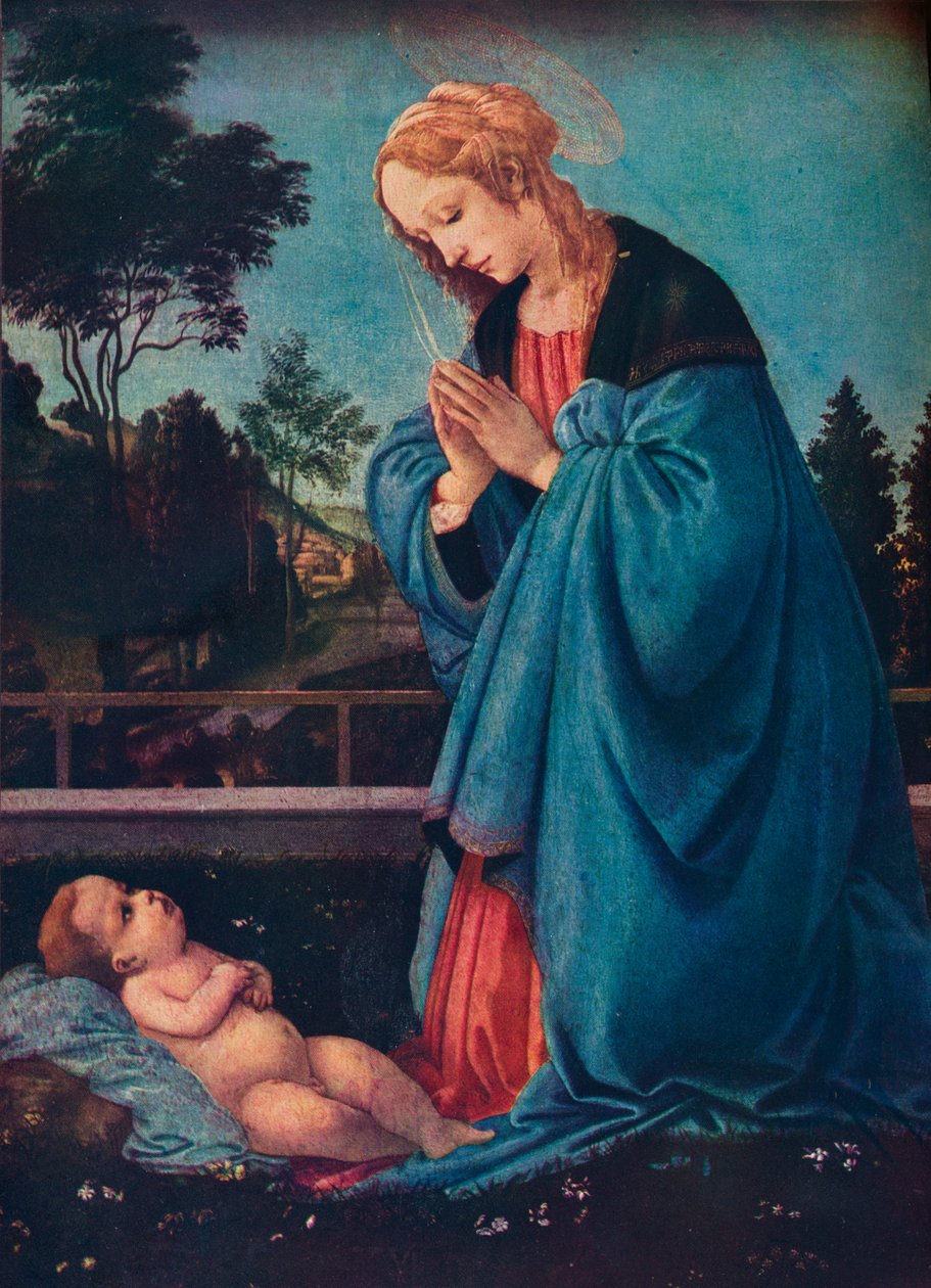 A Krisztus-gyermeket imádó Madonna, XV. század, 1910 alkotó: Filippino Lippi