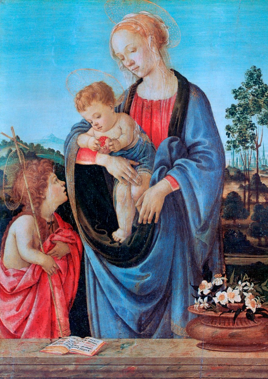 Szűz és gyermek Szent Jánossal, 1480 alkotó: Filippino Lippi