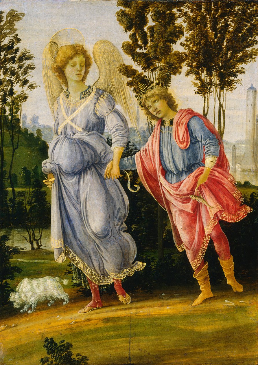Tóbiás és az angyal, c.1475/1480 (olaj és tempera a panelen) alkotó: Filippino Lippi
