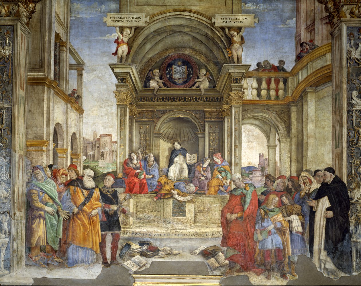 Aquinói Szent Tamás diadala az eretnekek felett (freskó) alkotó: Filippino Lippi