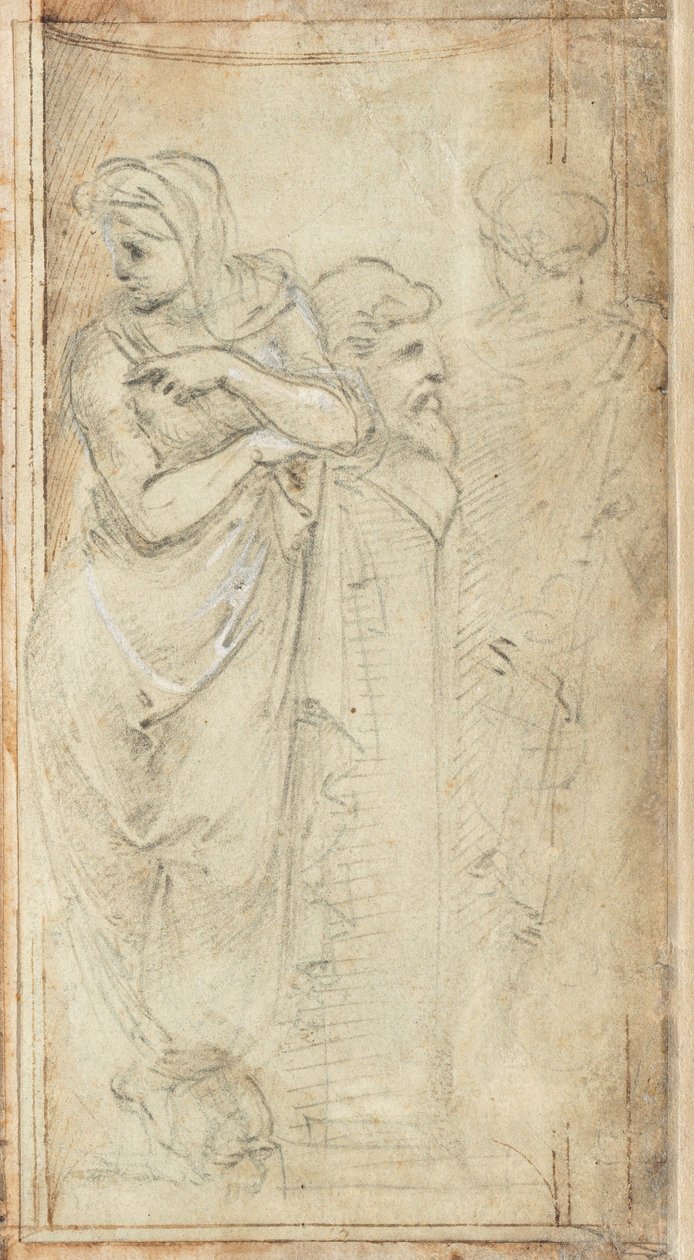 Két kendőzött nő áll a herm két oldalán alkotó: Filippino Lippi