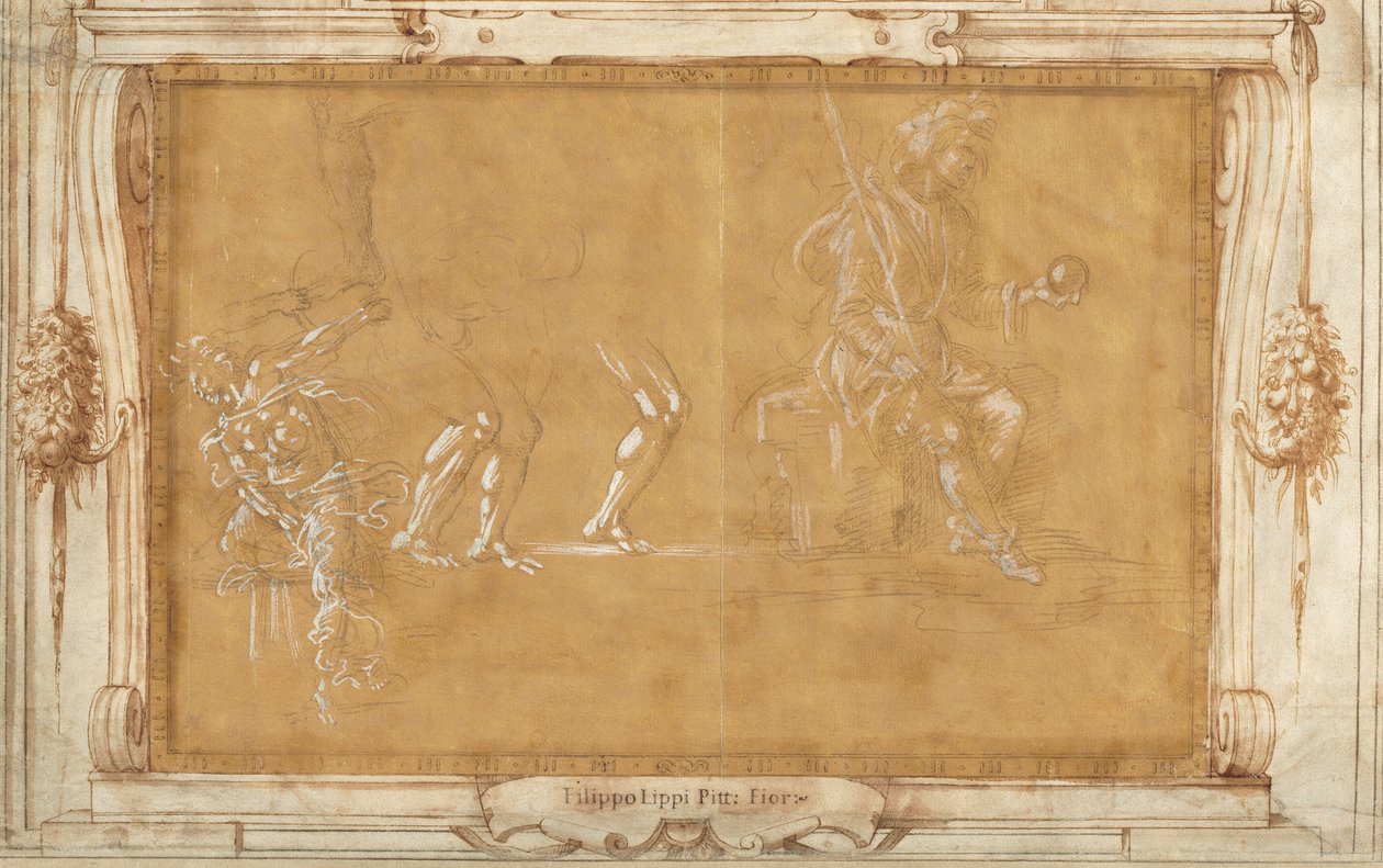 Különféle ábratanulmányok alkotó: Filippino Lippi