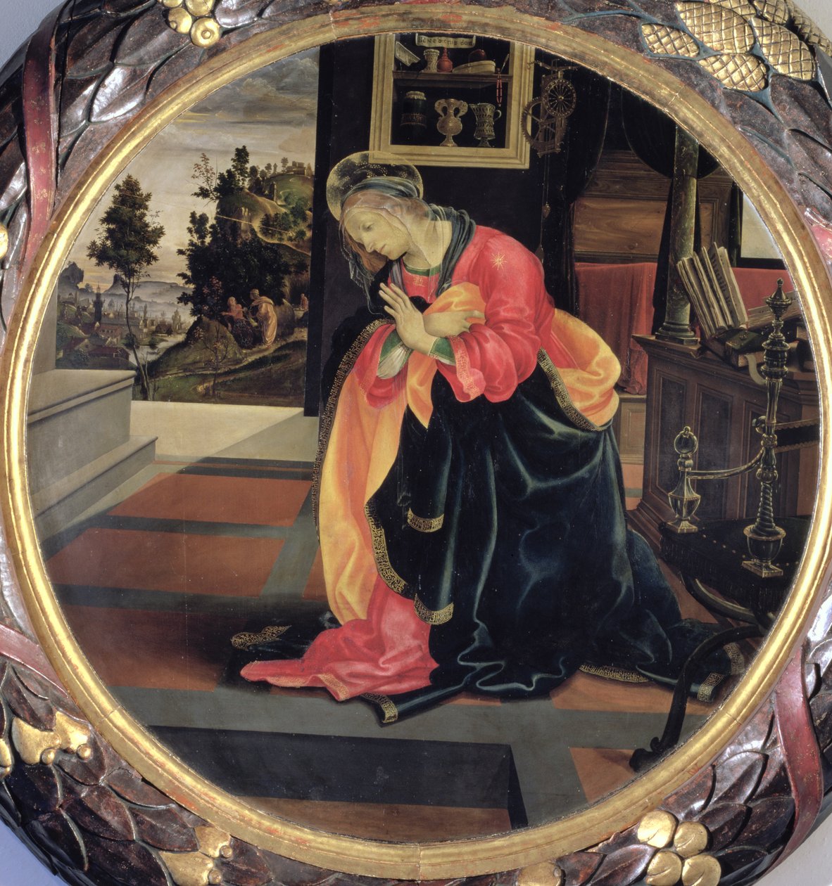 Szűz Angyali üdvözlet, 1483 (panel) alkotó: Filippino Lippi